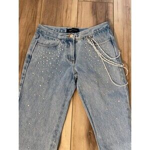 Vintage Moda international jeans pearl studs and chains